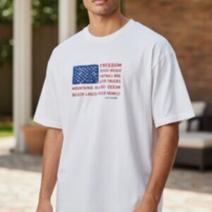 NEW Life Is Good T-shirt Men’s Size Large American Freedom Flag Graphic NWT